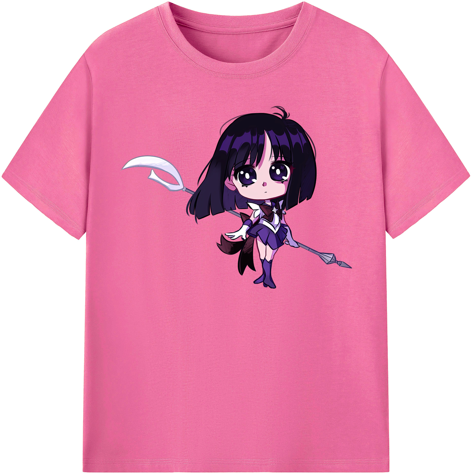 （画像用） 美少女戦士セーラームーン 土萠ほたる Sailor Moon Tomoe Hotaru （セーラーサターン；Sailor Saturn） レディースカジュアルプリントTシャツ（綿100％）